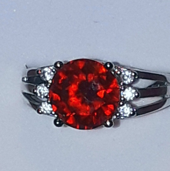 Sterling & Sapphire and Ruby Ring - Picture 3 of 6